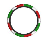 Roman Colosseum Italian Flag Print Elastic Steering Wheel Cover - All Over Printed, High-Grade Chloroprene Rubber - Non-Slip, Durable, Eco-Friendly Wheel