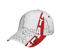 Roman Colosseum Italian Flag Print Men's Baseball Caps, Adjustable Trucker Hat, Womens Ponytail Hat, Sport Baseball Cap Black