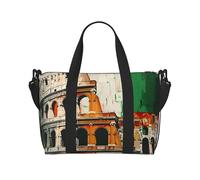 Roman Colosseum Italian Flag Print Travel Duffel Bag, Lightweight Water-Resistant Weekender Spacious Gym & Travel Bag for Men, Women & Teens