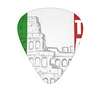 Roman Colosseum Italian Flag Printed Guitar Picks Personalized Guitar Plectrums 12 Pcs For Acoustic Guitar Electric Guitar And Bass Bulk Guitar Pick One Size