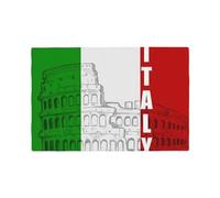Roman Colosseum Italian Flag Printed Linen Place Mats Set Of 6 Pcs - Heat-Resistant And Non-Slip Table Placemats