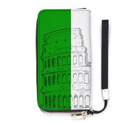 Roman Colosseum Italian Flag Slim Wallet for Women Long Purse Cute Clutch Wristlet Handbag Card Holders