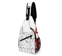 Roman Colosseum Italian Flag Sling Bag Small Crossbody Bags with Adjustable Strap Durable Chest Bag for Hiking Travel