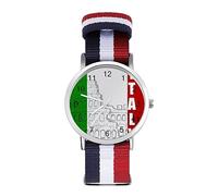 Roman Colosseum Italian Flag Sport Watch for Men Women Nylon Strap Wrist Watch Analog Quartz Watch