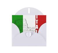Roman Colosseum Italian Flag White prints Greeting Cards 6x4-inch with Envelope | Perfect for writing greetings and thank-you notes