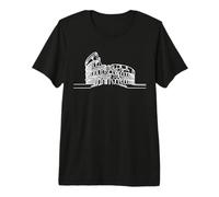 Roman Colosseum Line Art Drawing Ancient Rome Architecture Premium T-Shirt