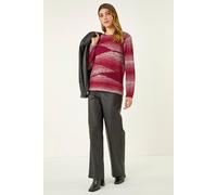 Roman Colour Block Knit Jumper In Red Red 10