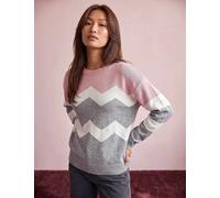 Roman Colour Block Relaxed Jumper Pink