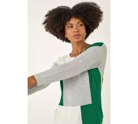 Roman Colour Block Ribbed Jumper In Grey Grey 14