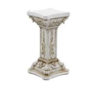Roman Column - Greek Column Pedestal Statue | Floral Carving Vintage Figurine Ornament for Outdoor Garden Kitchen Dining Table Home Wedding Ceremony Event