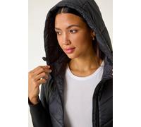 Roman Women's Contrast Hooded Padded Jacket in Black | Size: 12 Roman Black 12