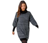 Roman Contrast Roll Neck Jumper Dress In Charcoal Charcoal 14