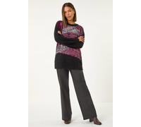 Roman Originals Fluffy Yarn Jumper for Women UK Ladies Thick Sweater Warm Cosy Chunky Knitted Pullover Winter Furry Casual Smart Textured Everyday Cuddly Soft Knitwear - Red - Size 12