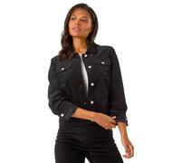 Roman Corduroy Pocket Detail Stretch Jacket In Black Black 18