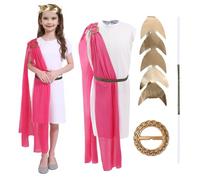 Roman Costume for Children, Mythical Greek Rome Costume Toga Costume for Girls from 3-12 Years Nobility Halloween Cosplay Party Fancy Dress L (8-12 Years old))