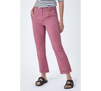 Roman Originals Chino Trousers for Women UK Ladies Cotton Blend Washed Stretchy Smart Casual Office Work Fitted Tailored Summer Autumn Evening Party Slimming Spring Soft - Plain Rose - Size 18
