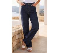 Roman Originals Wide Leg Jeans for Women UK Ladies Denim Trousers Palazzo Pants Jeggings Stretchy Cotton Summer Winter Autumn Spring Smart Office Work Party Flattering Bottoms - Indigo - Size 14
