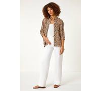 Roman Originals Wide Leg Jeans for Women UK Ladies Denim Trousers Palazzo Pants Jeggings Stretchy Cotton Summer Winter Smart Office Work Party Flattering Bottoms - White - Size 18