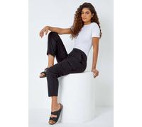 Roman Cotton Cargo Stretch Trousers In Black Black 14