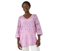 Cotton Crochet Tunic Top Roman Lavender 18