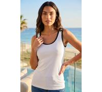 Roman Cotton Ric Rac Trim Vest In Ivory Ivory