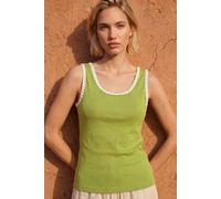 Roman Cotton Ric Rac Trim Vest In Olive Olive