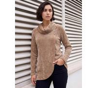 Roman Cowl Neck Top Camel