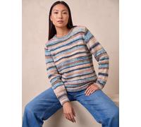 Roman Crew Neck Striped Jumper with Wool Denim