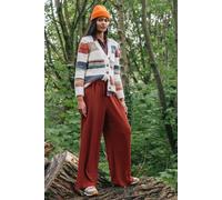 Roman Originals Crinkle Texture Tie Front Trouser for Women UK - Ladies Everyday Holiday Spring Summer Comfy Soft Evening Vacation Work Party - Rust - Size 10