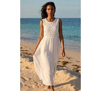 Roman Crochet Bodice Midi Dress In White White
