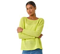 Roman Crochet Cotton Jersey Top In Lime Lime 14