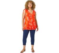 Roman Originals Cropped Jeggings for Women UK Ladies Capri Stretchy Jeans Denim Legging Cotton Summer Trouser Three Quarter 3/4 Length Pull On Cut Off High Waist Smart - Indigo Plus - Size 18