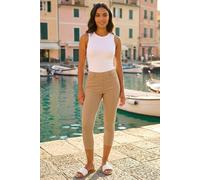 Roman Cropped Jeggings for Women UK Ladies Capri Stretchy Jeans Denim Legging Cotton Summer Trouser Three Quarter 3/4 Length Pull On Cut Off High Waist Smart - Mocha - Size 20