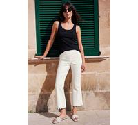 Roman Cropped Stretch Flared Trouser In Ivory Ivory