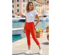 Roman Originals Cropped Trousers for Women UK Ladies Capri Leggings Summer Pants Short Crop Stretch 3/4 Length Three Quarter Pedal Pusher Clothes Elasticated Bengaline Cut Off - Dark Orange - Size 12