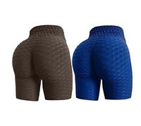 Roman Cropped Trousers for Women UK Clothes Linen 2PCS Women's High Waist Sports Bubble Yoga Pants Half Stretch Shorts Women Elasticated Work Trousers for Ladies Stretch Linen (Brown, XL)