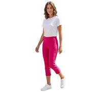 Roman Cropped Trousers for Women UK Ladies Capri Leggings Summer Pants Short Crop Stretch 3/4 Length Three Quarter Pedal Pusher Clothes Elasticated Bengaline Cut Off - Petite Cerise - Size 8