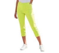 Roman Women's Cropped Stretch Trouser Capri Summer Leggings 3/4 Pedal Pushers in Lime | Size: 14
