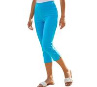 Roman Cropped Trousers for Women UK Ladies Capri Leggings Summer Pants Short Crop Stretch 3/4 Length Three Quarter Pedal Pusher Clothes Elasticated Bengaline Cut Off - Aquamarine - Size 18