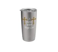 Roman Cross. I Stand with Pope Leo. Stainless Steel Insulated Tumbler