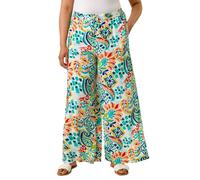 Roman Curve Abstract Print Trousers In Blue Blue 22-24