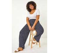 Roman Curve Abstract Spot Print Palazzo Trouser In Black Black 16