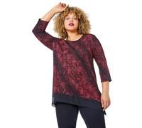 Roman Curve Animal Contrast Hem Top In Red Red 30-32