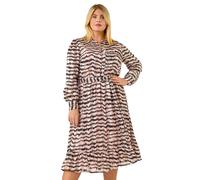 Roman Curve Animal Print Midi Dress In Pink Pink 18