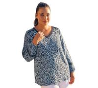 Roman Women's Curve Animal Print Studded Top in Blue | Size: 20 Roman Blue 20