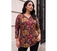 Roman Women's Curve Animal Print V-Neck Top | Size: 16 Roman Multicolor 16