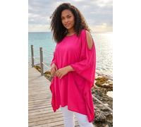 Roman Women's Curve Bobble Trim Hanky Hem Top in Fuchsia | Size: 20 Roman Fuchsia 20