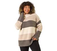 Roman Curve Colour Block Stripe Knit Jumper In Natural Natural 30-32