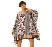 Roman Curve Contrast Print Kaftan In Natural Natural 18