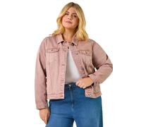 Roman Curve Cotton Denim Jacket In Rose Rose 18